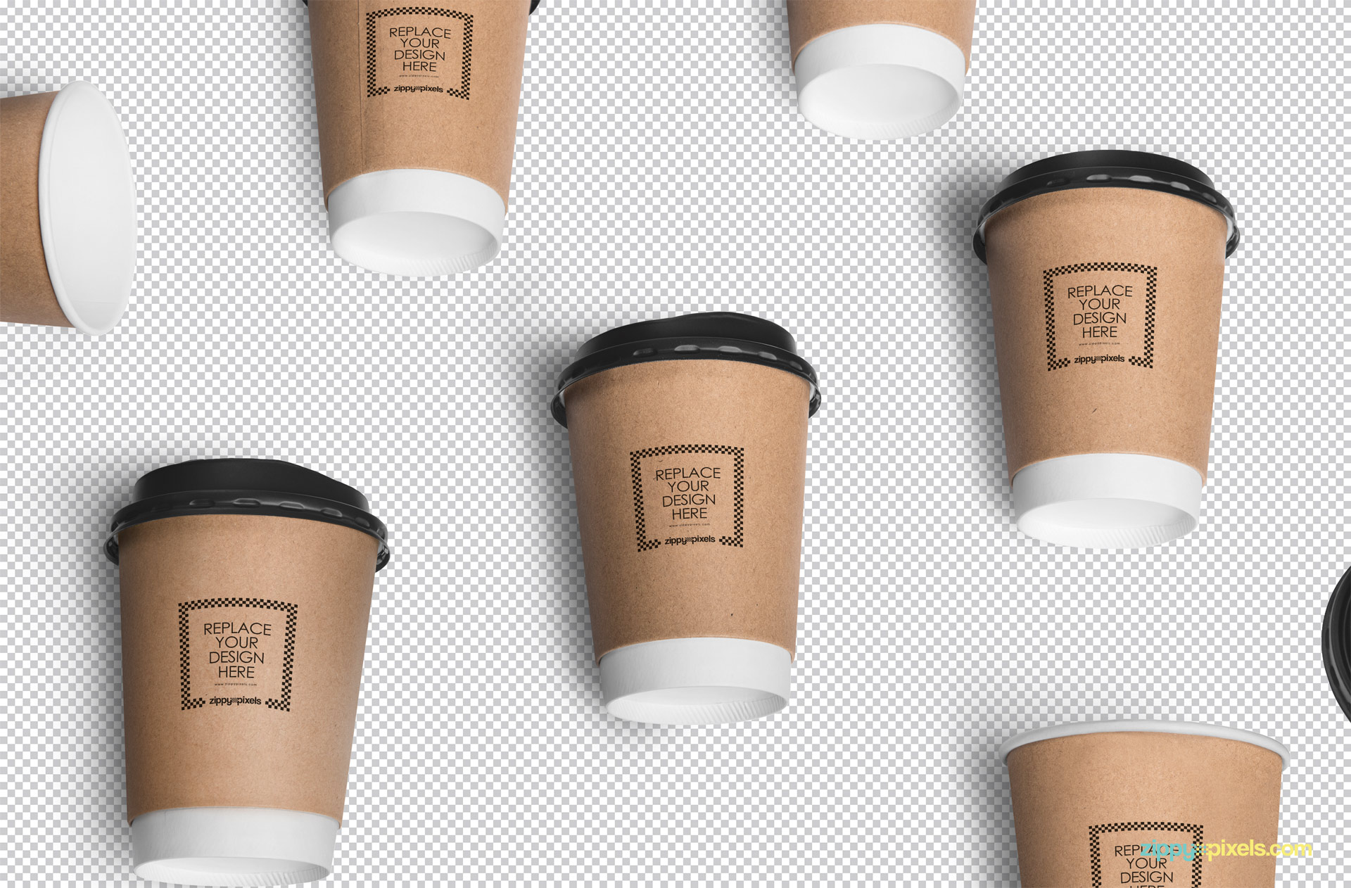 Use smart object to add your designs in this coffee cup mockup scene.