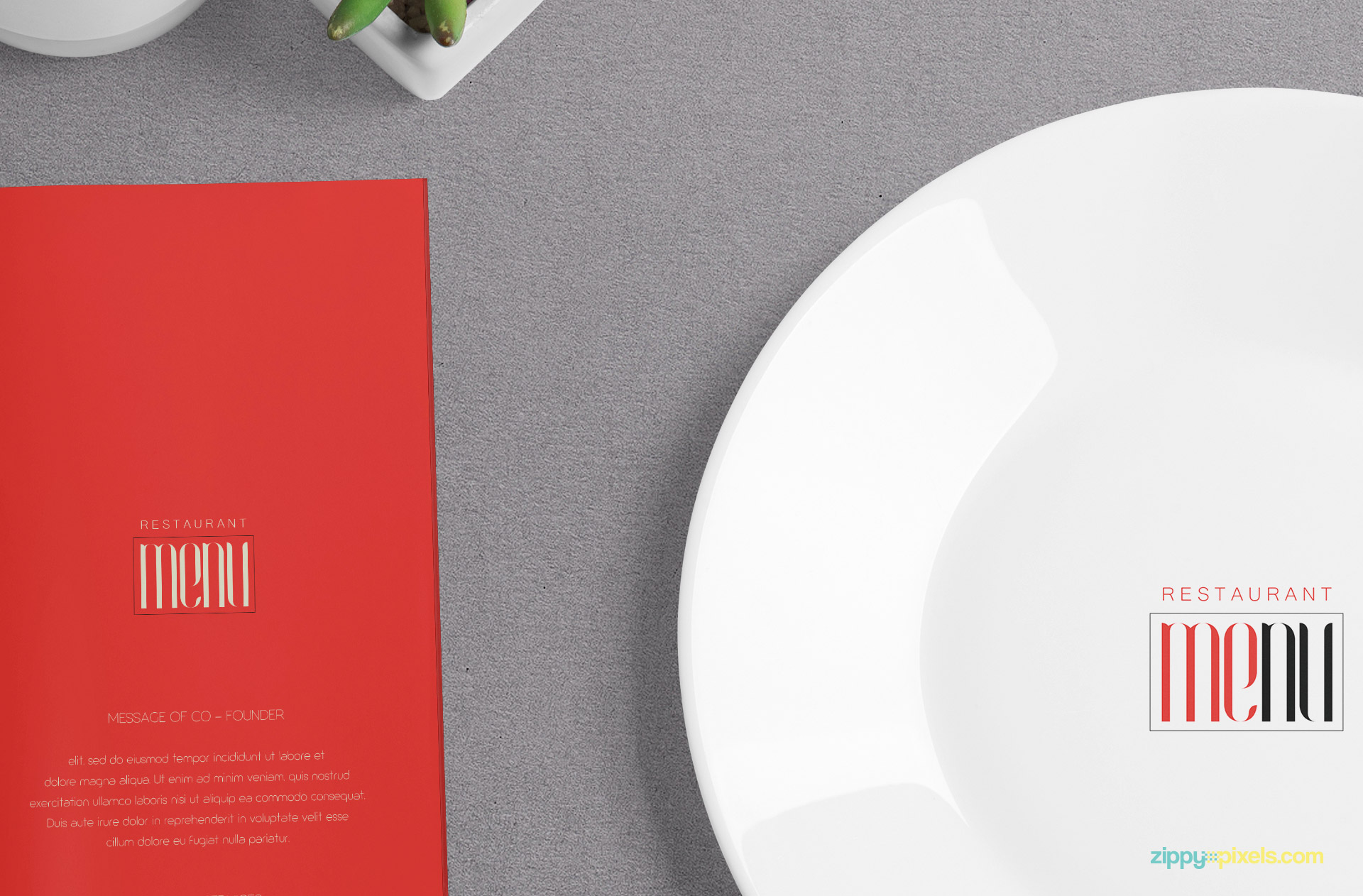 You can put any design on this menu card and plate.