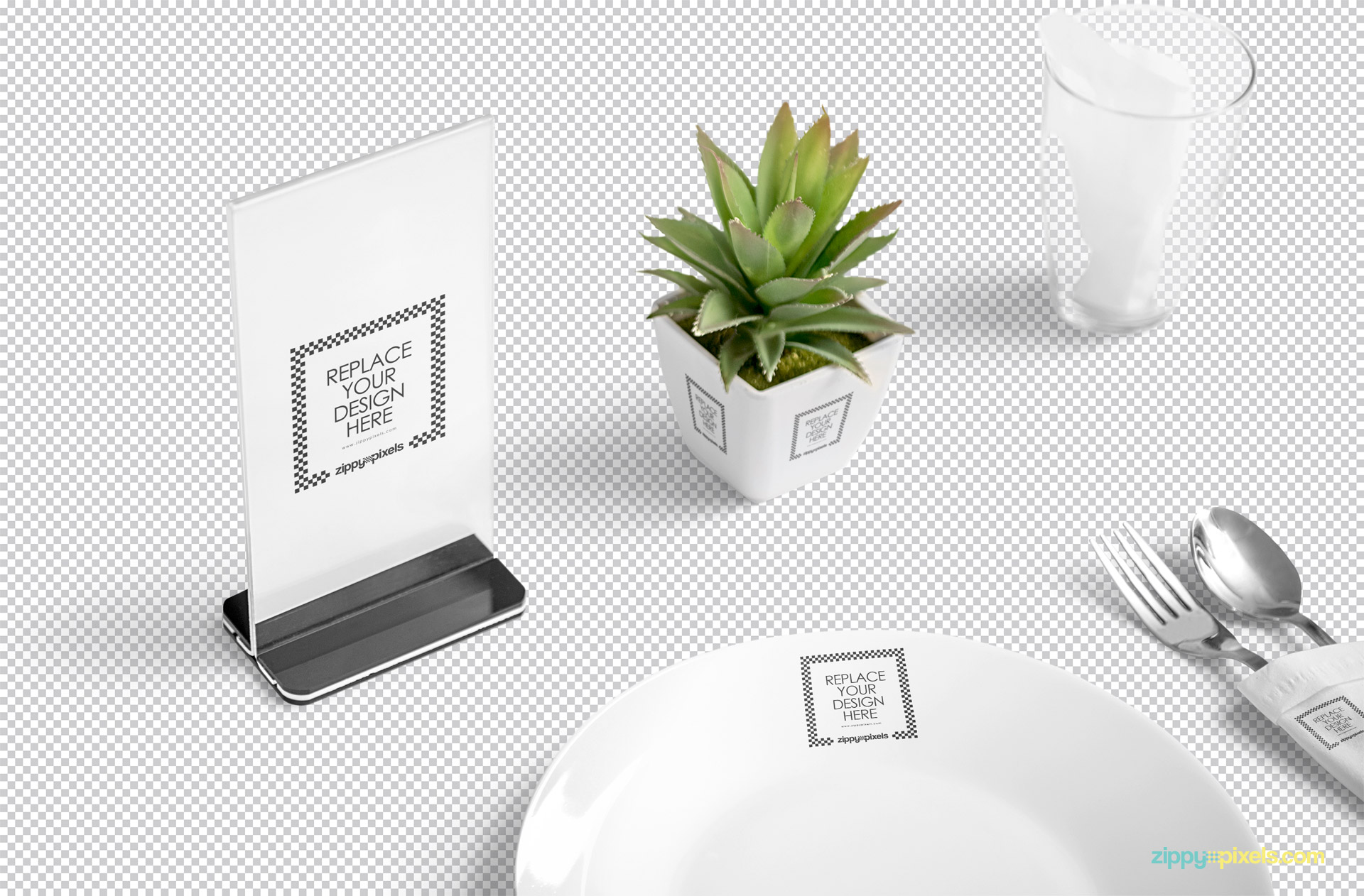 PSD of the table menu mockup scene.