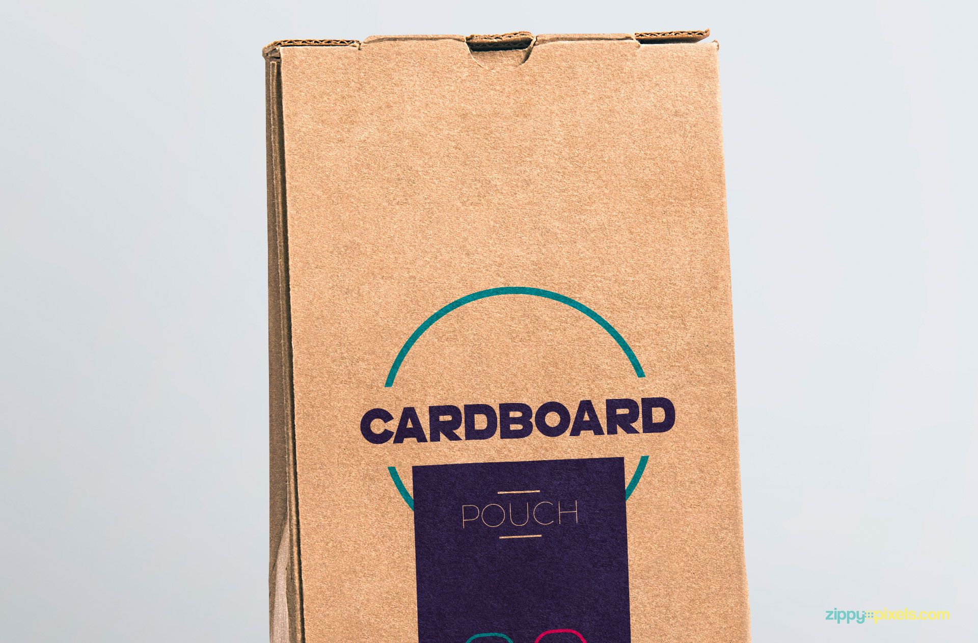 Fine cuts of the cardboard pouch packaging mockup.