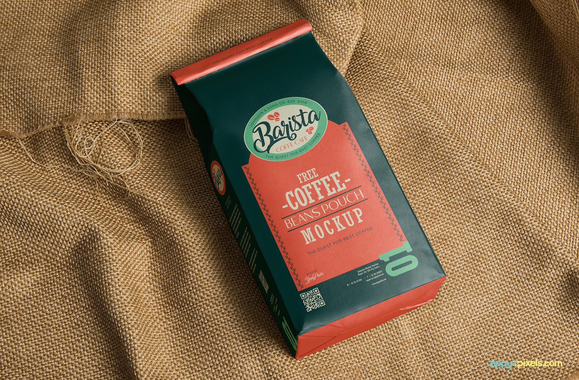 Free coffee bag mockup.