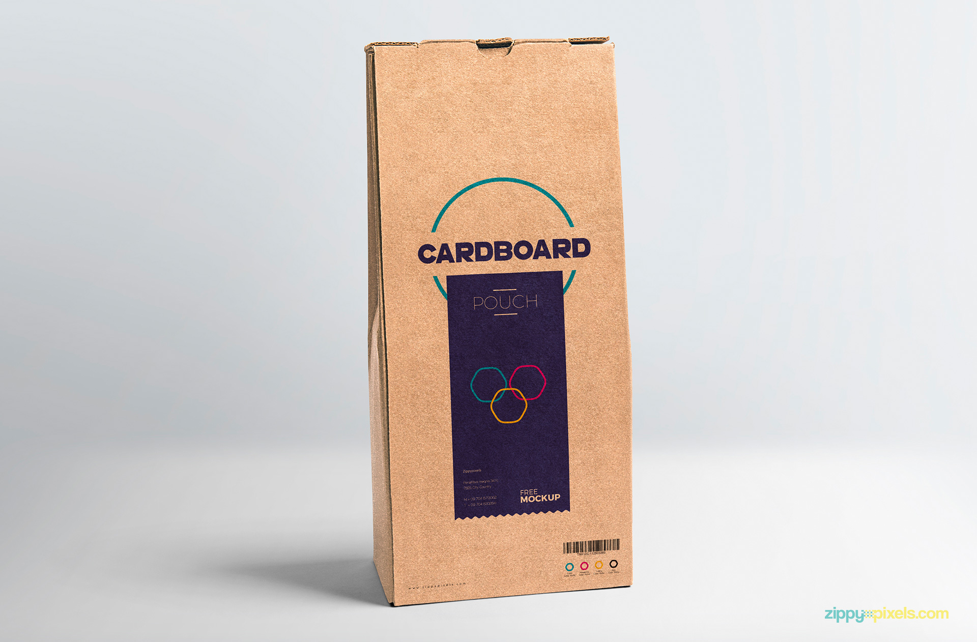 Fully customizable and free pouch packaging mockup.