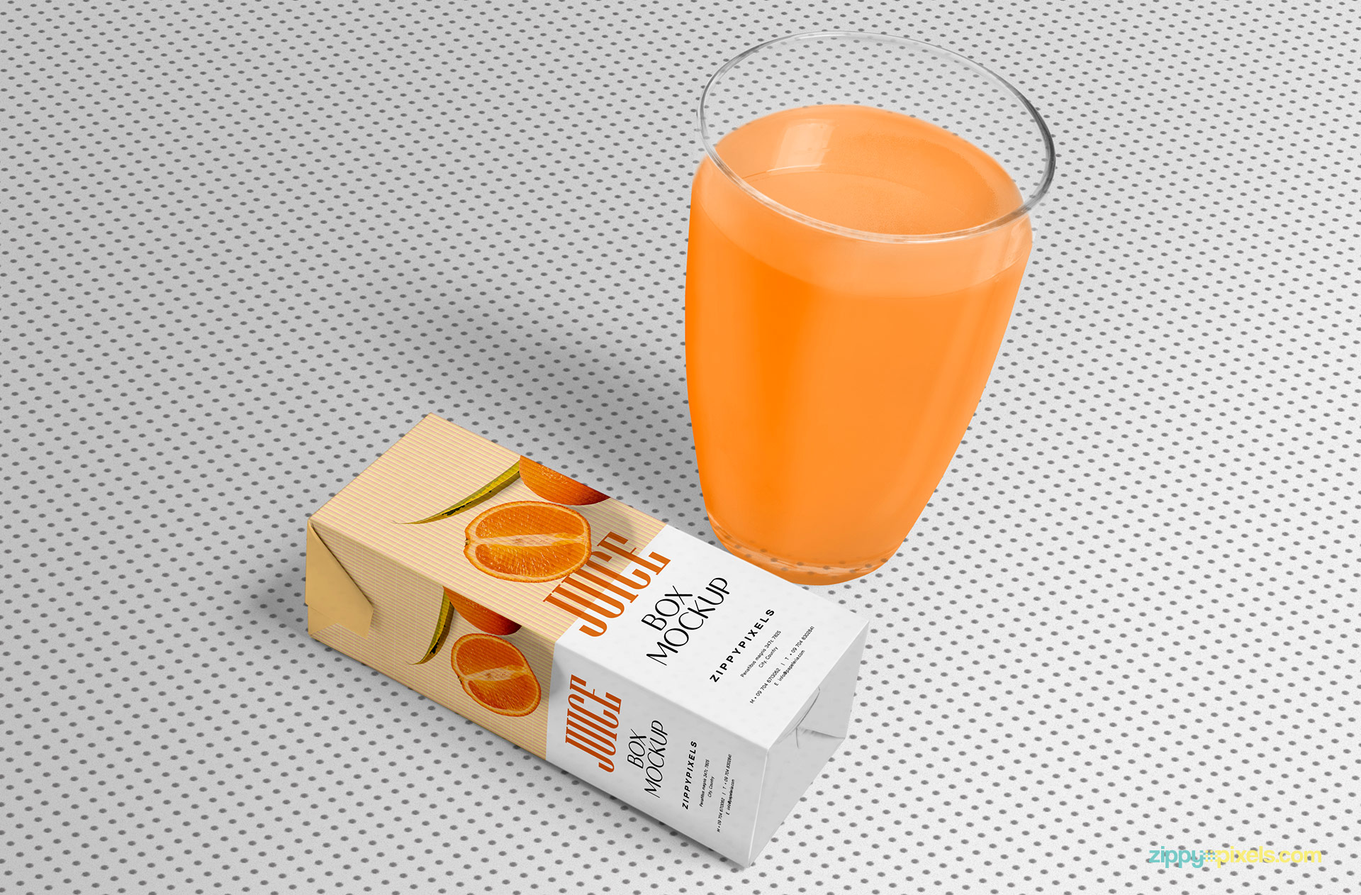 You can also change the textured background of the orange juice mockup.