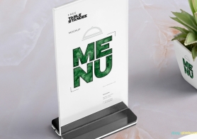 Free Table Menu Mockup Scene