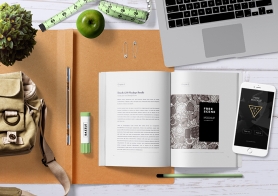 Free Attractive Book Mock Up Scene