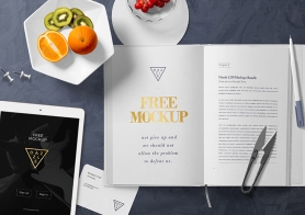 Free Stylish Book Page Mockup Scene