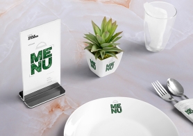 Free Table Menu Mockup Scene