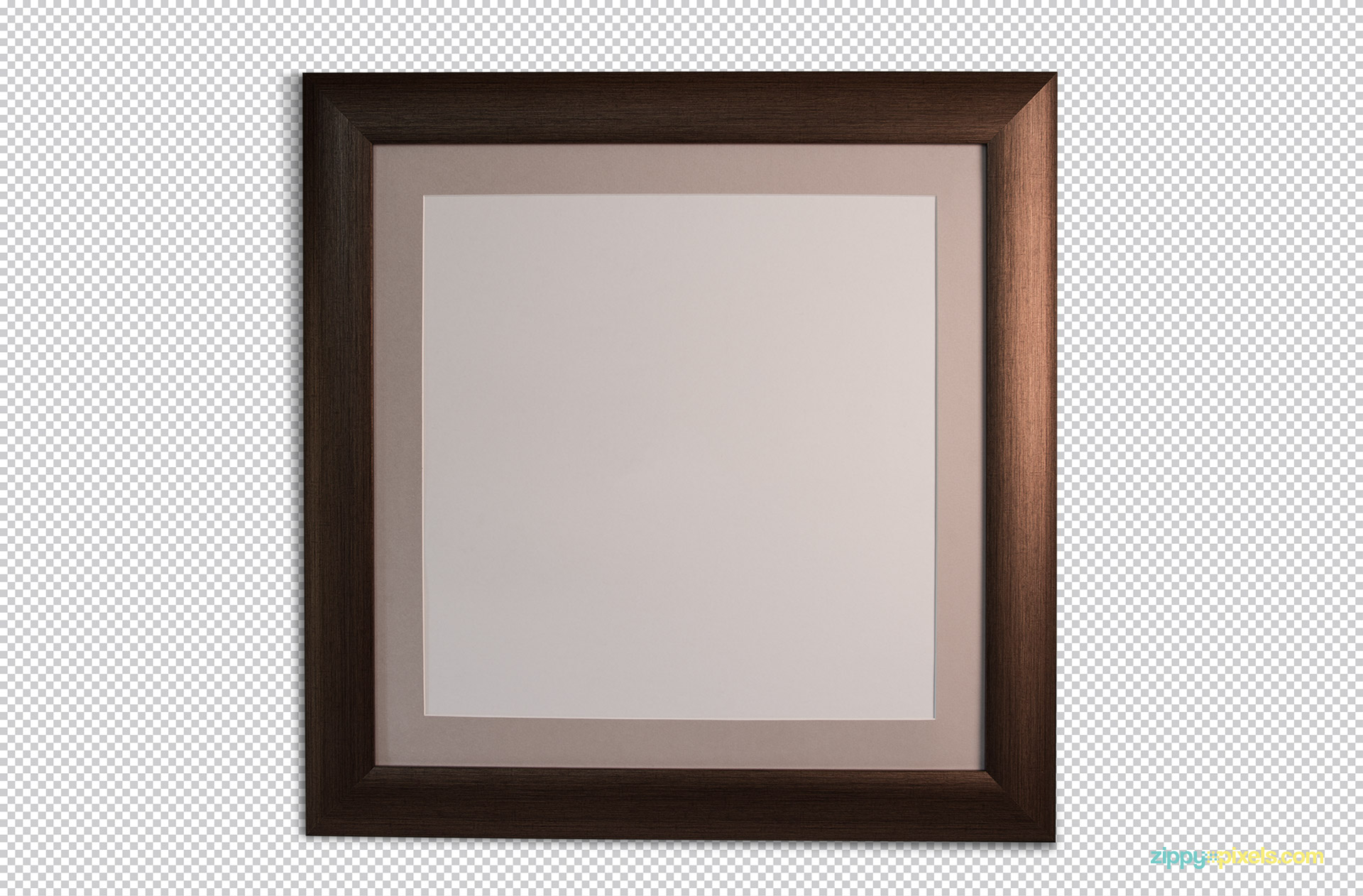 Free frame mockup with plain white background and surface.