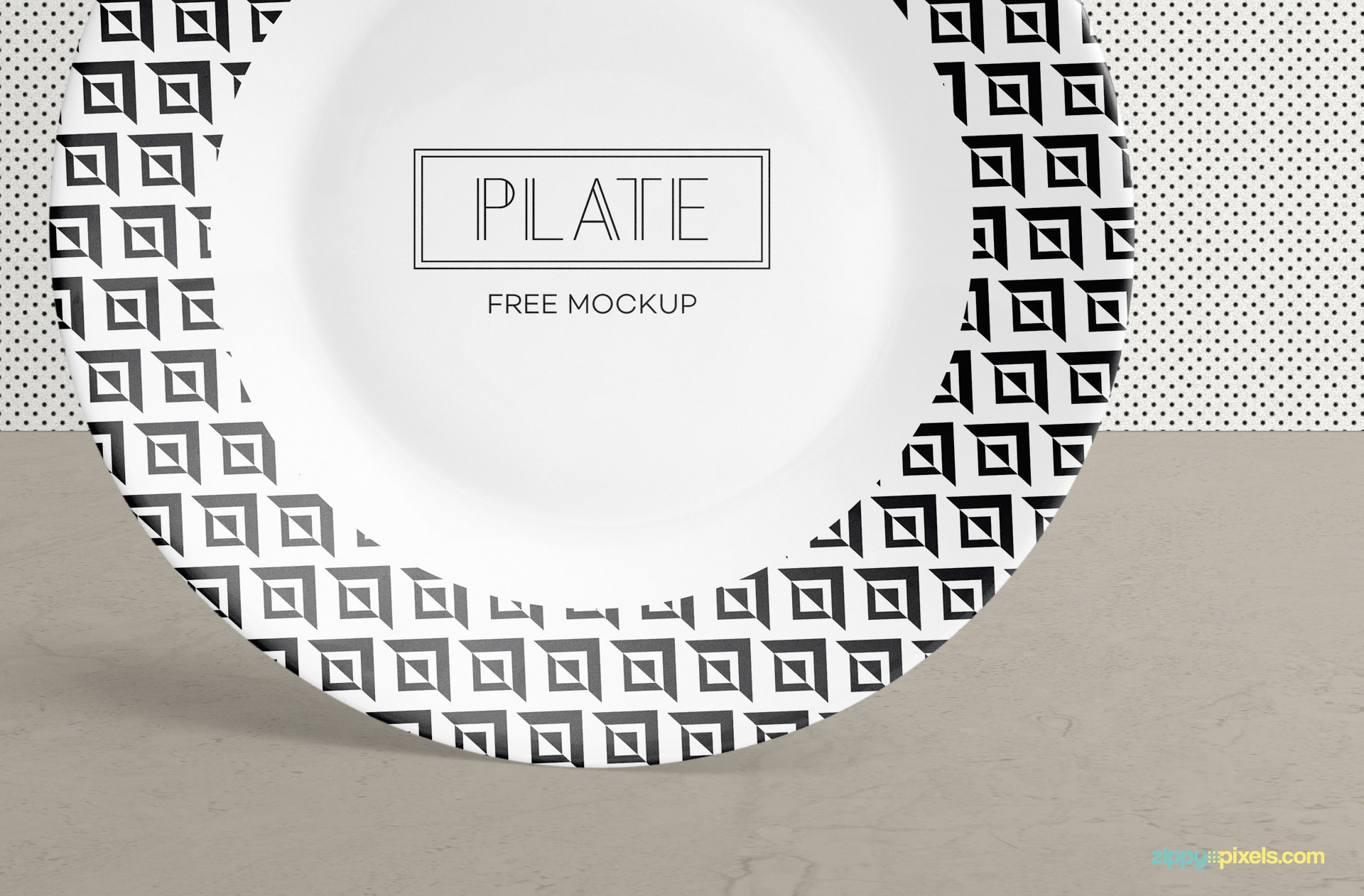 You can adjust the shadows of this standing plate mockup.