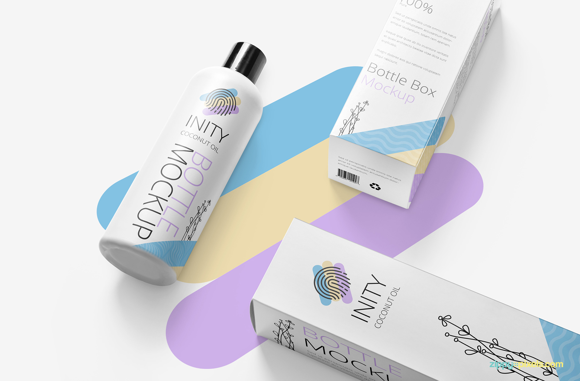 Free bottle mockup PSD.