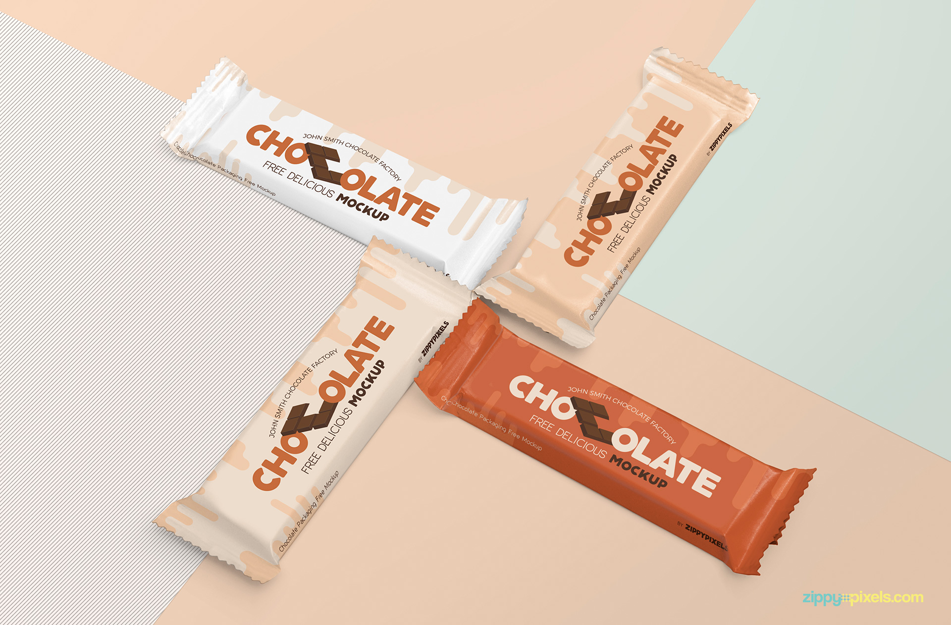 Free chocolate packaging mockup PSD.