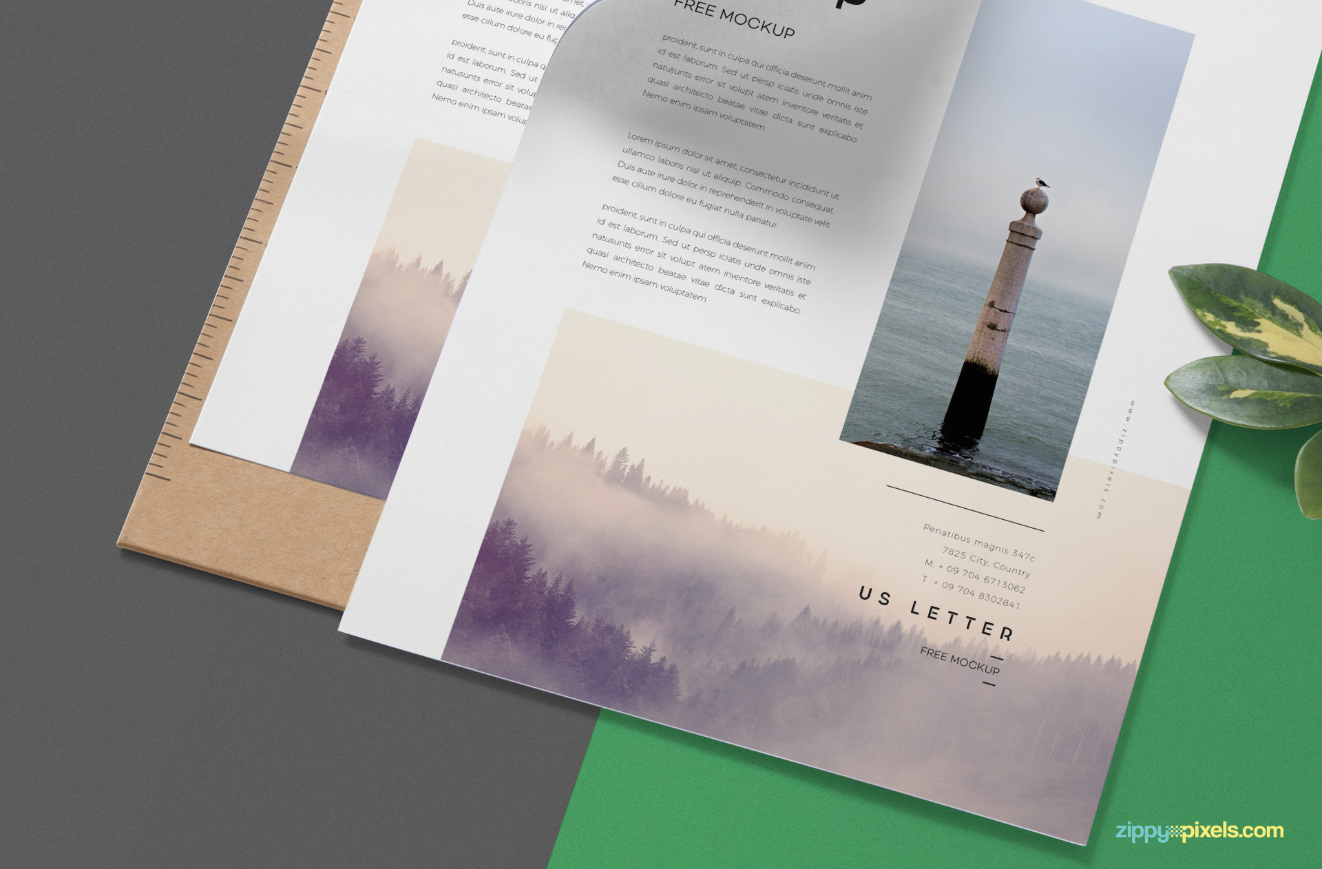 Clipboard under the letterhead mockup has the changeable color option.