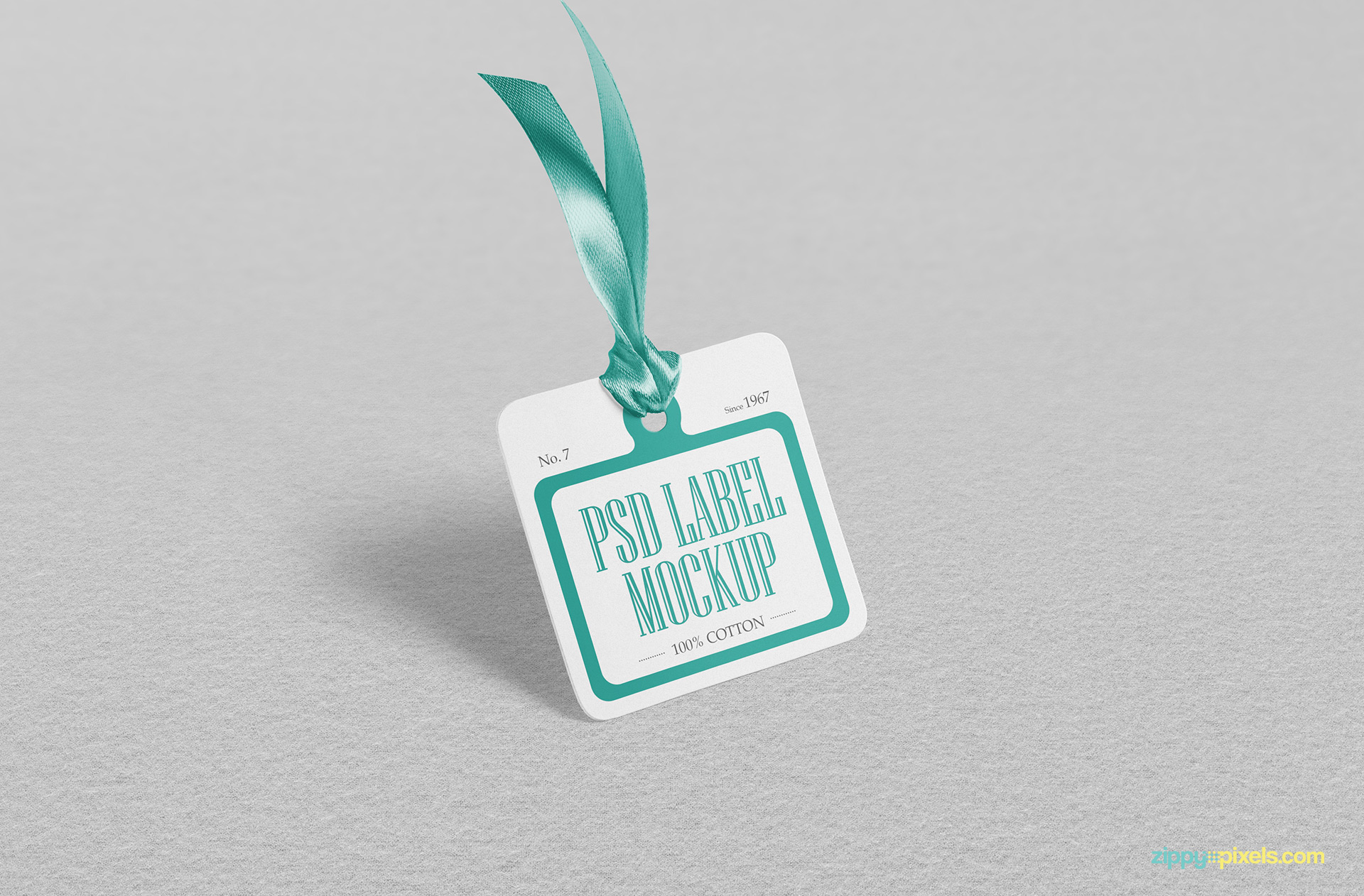 Free cloth tag mockup PSD.