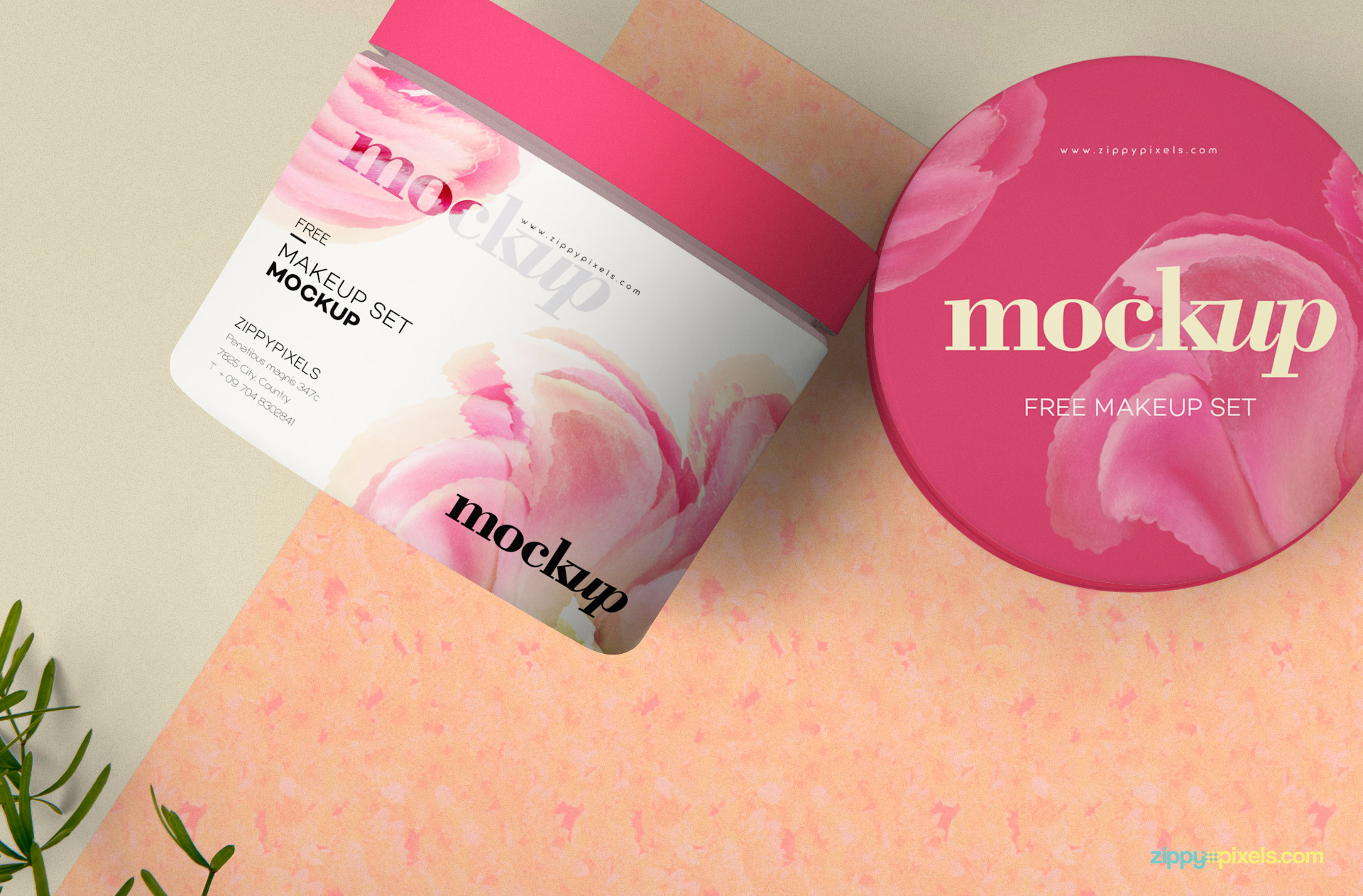 Easily customizable cream box mockup.