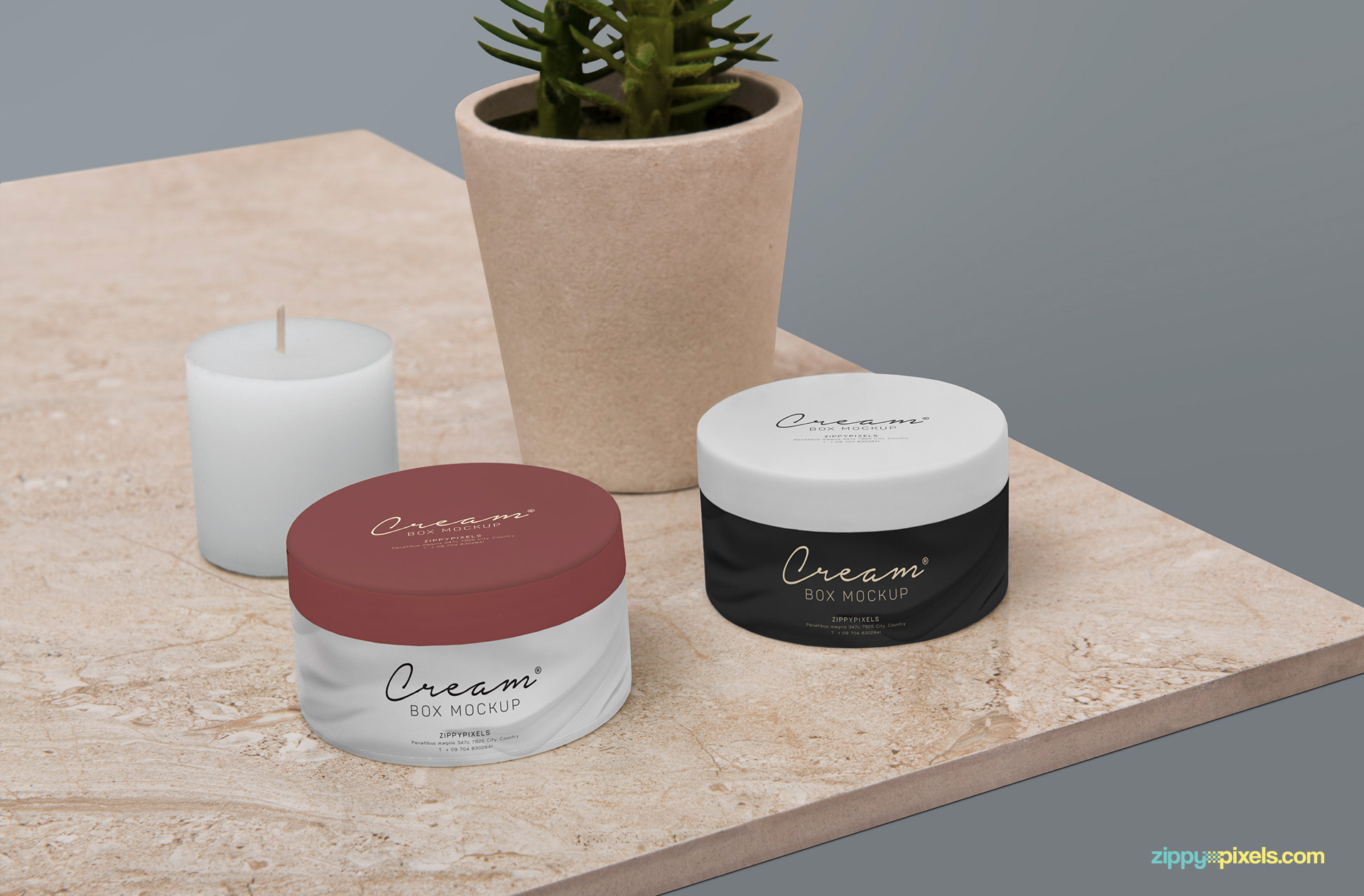 Gorgeous cream box mockup.