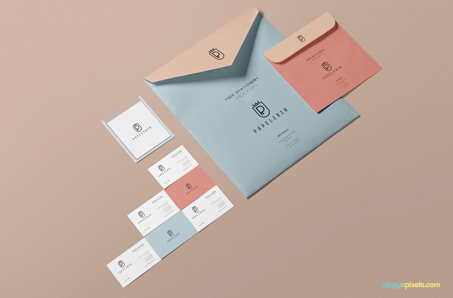 Beautiful envelope mockup free PSD.