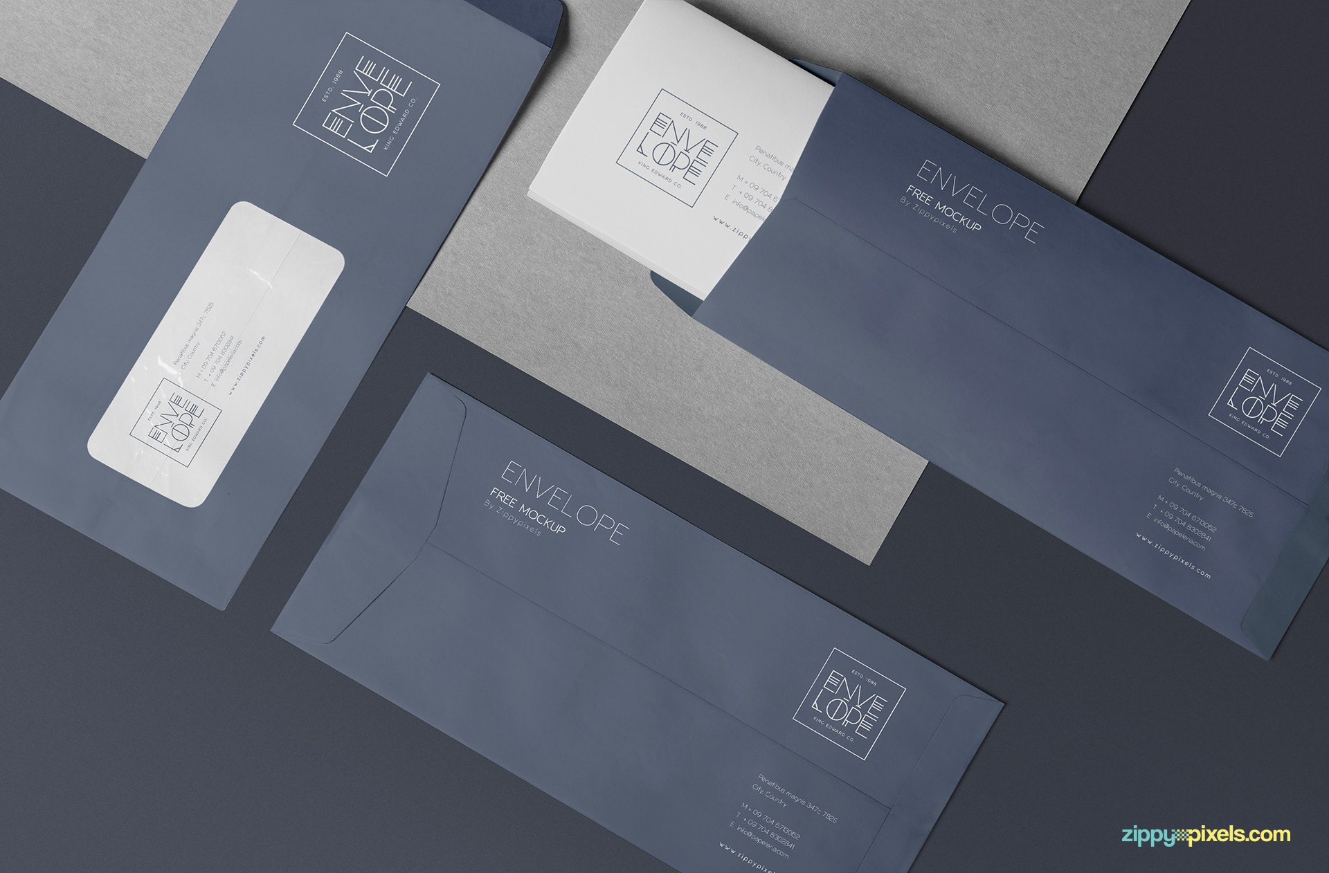 Brilliant envelope mockup PSD free.