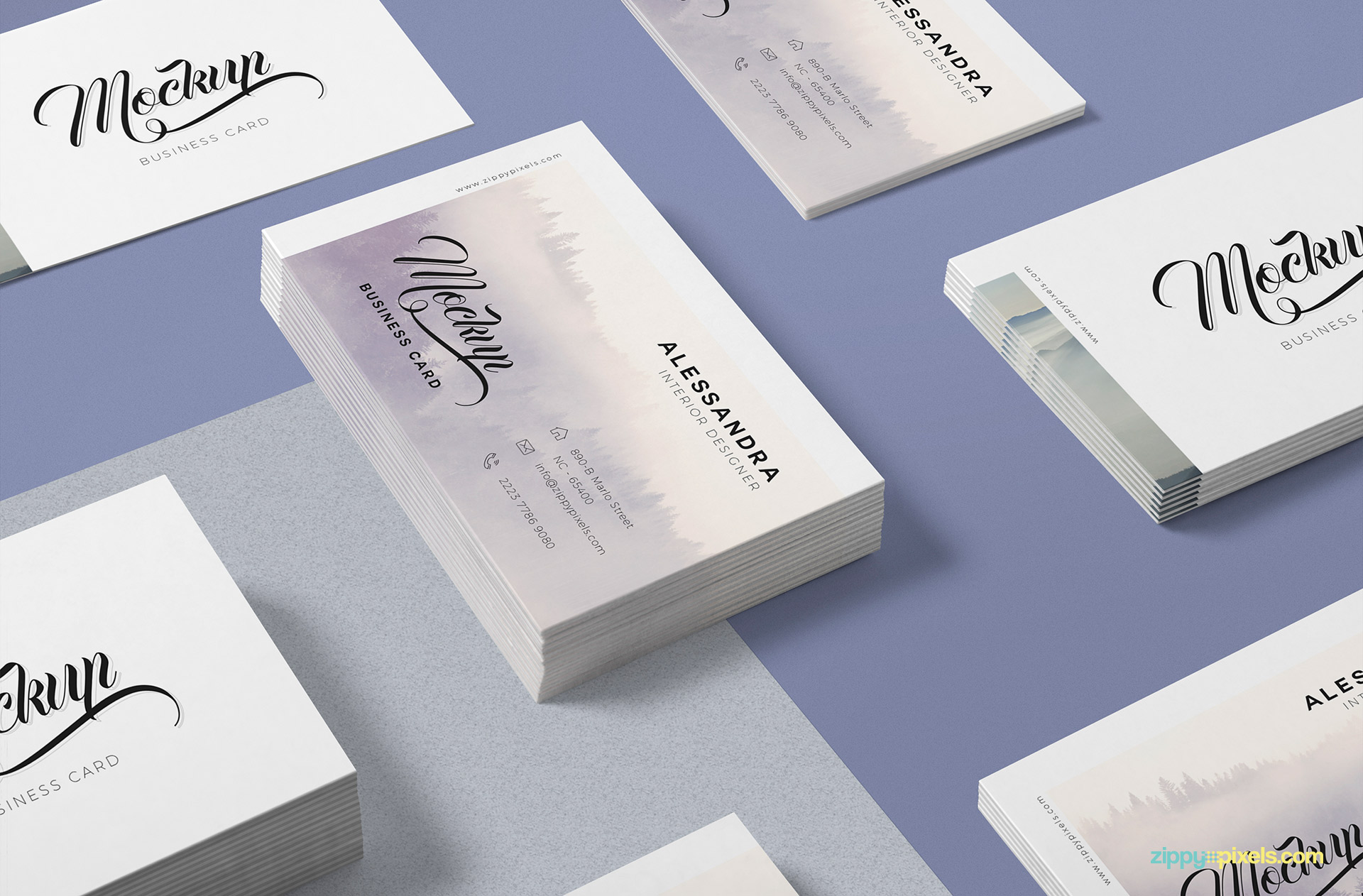 Elegantly designed free business card mock up.