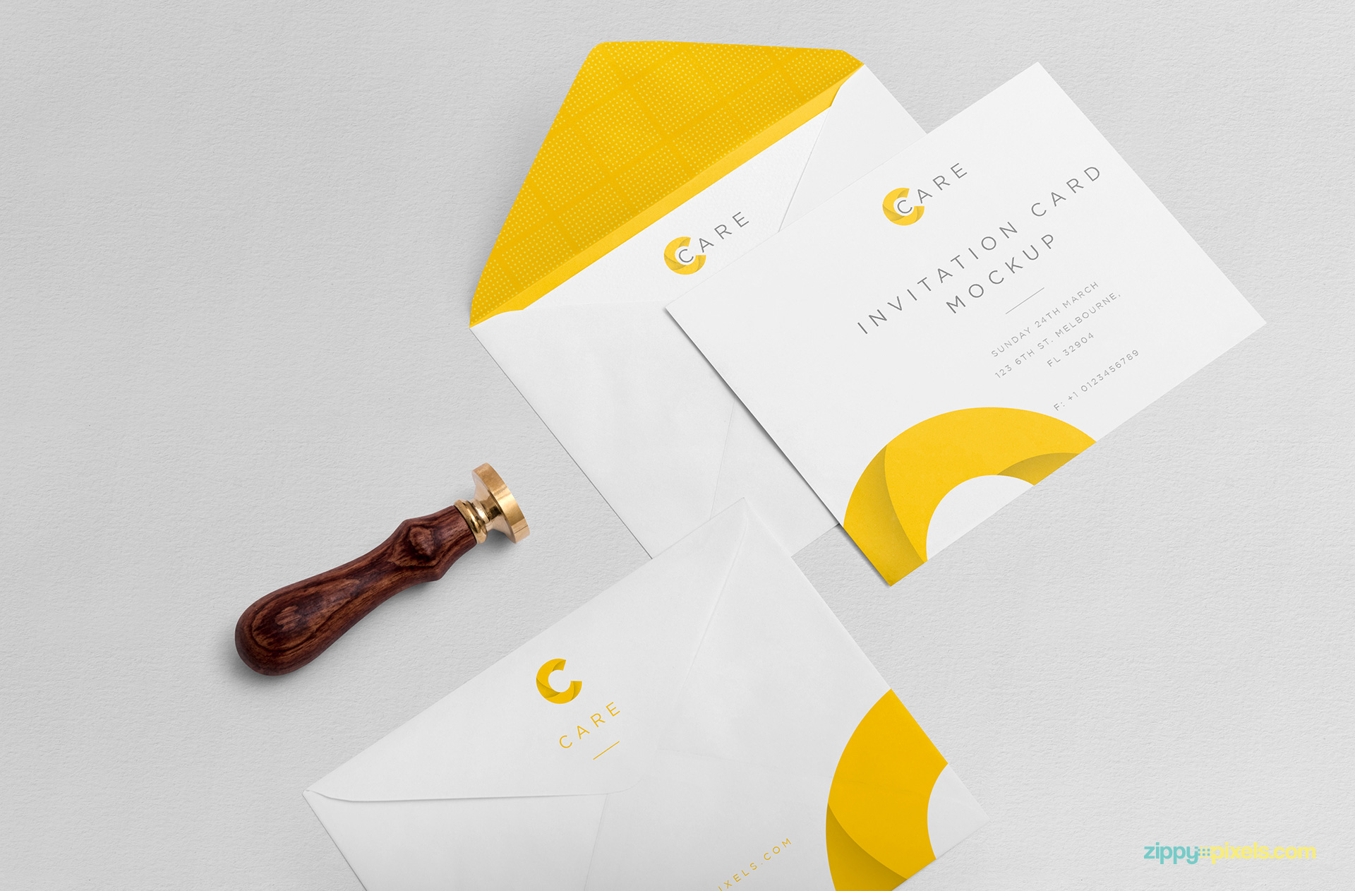 Fully customizable free classy invitation mockup.