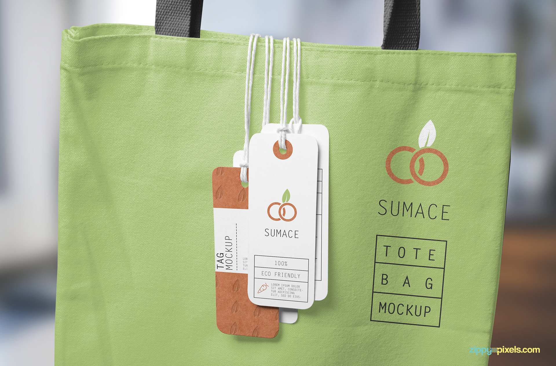 Fully customizable free label tag mockup.