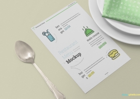 Free Restaurant Menu Card Mockup