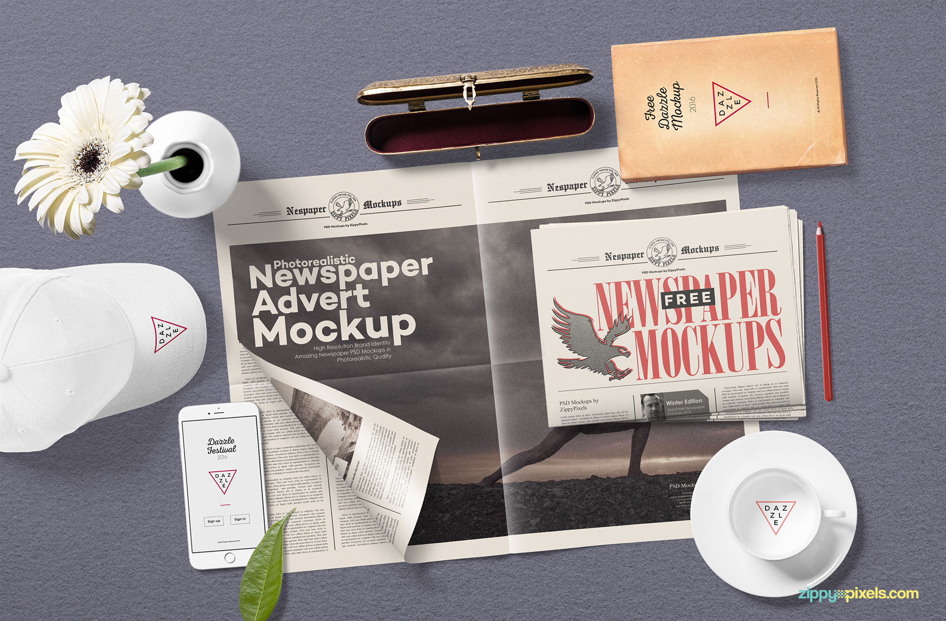 Free Newspaper Mock Up PSD