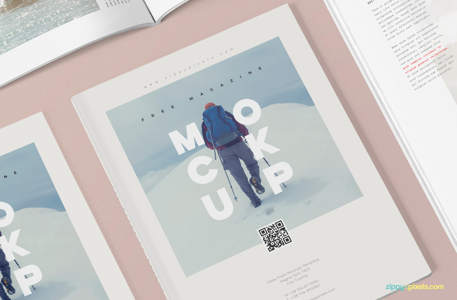 Front cover of the magazine mockup template.