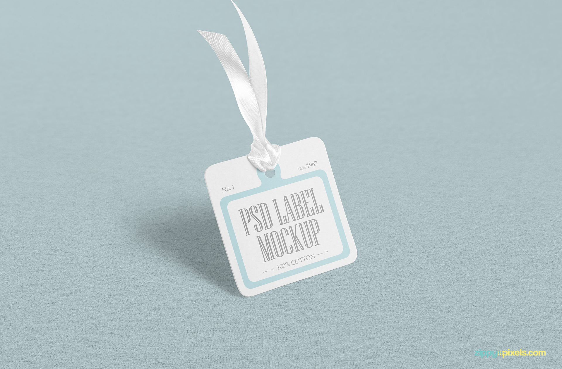 Fully customizable label tag mockup PSD.