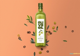 Free Customizable Glass Bottle Mockup