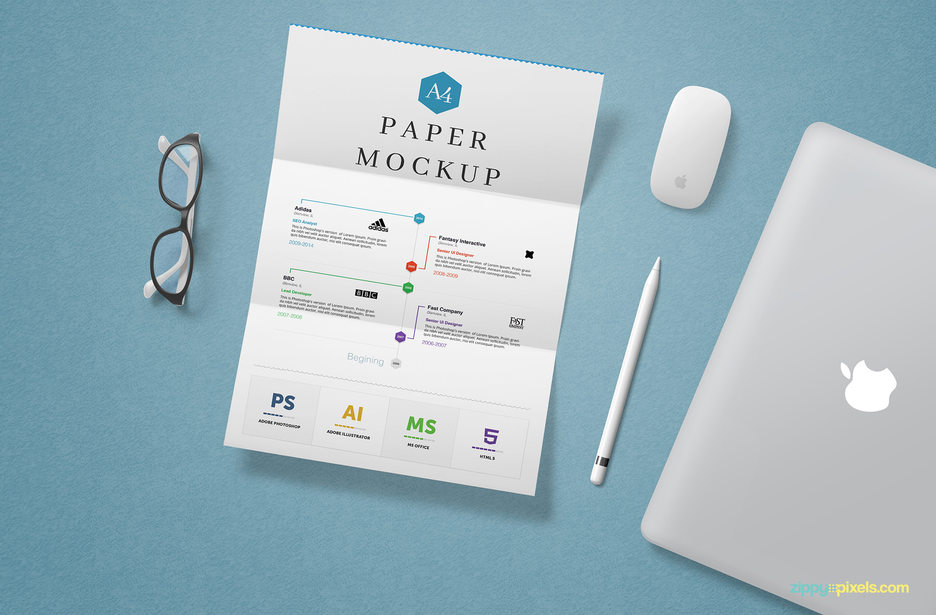 Free letter mockup PSD.