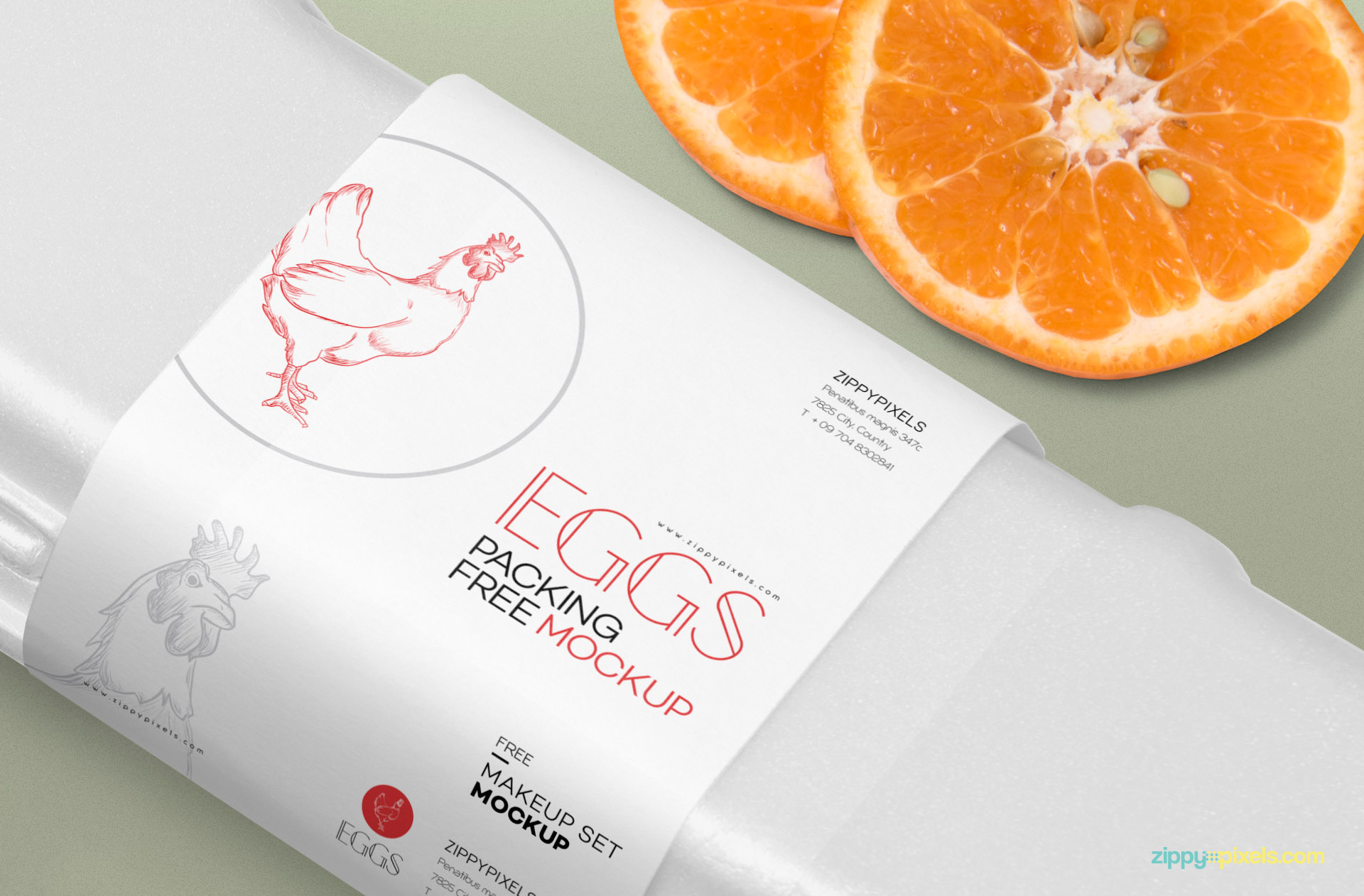 Packaging sleeve of the egg mockup.