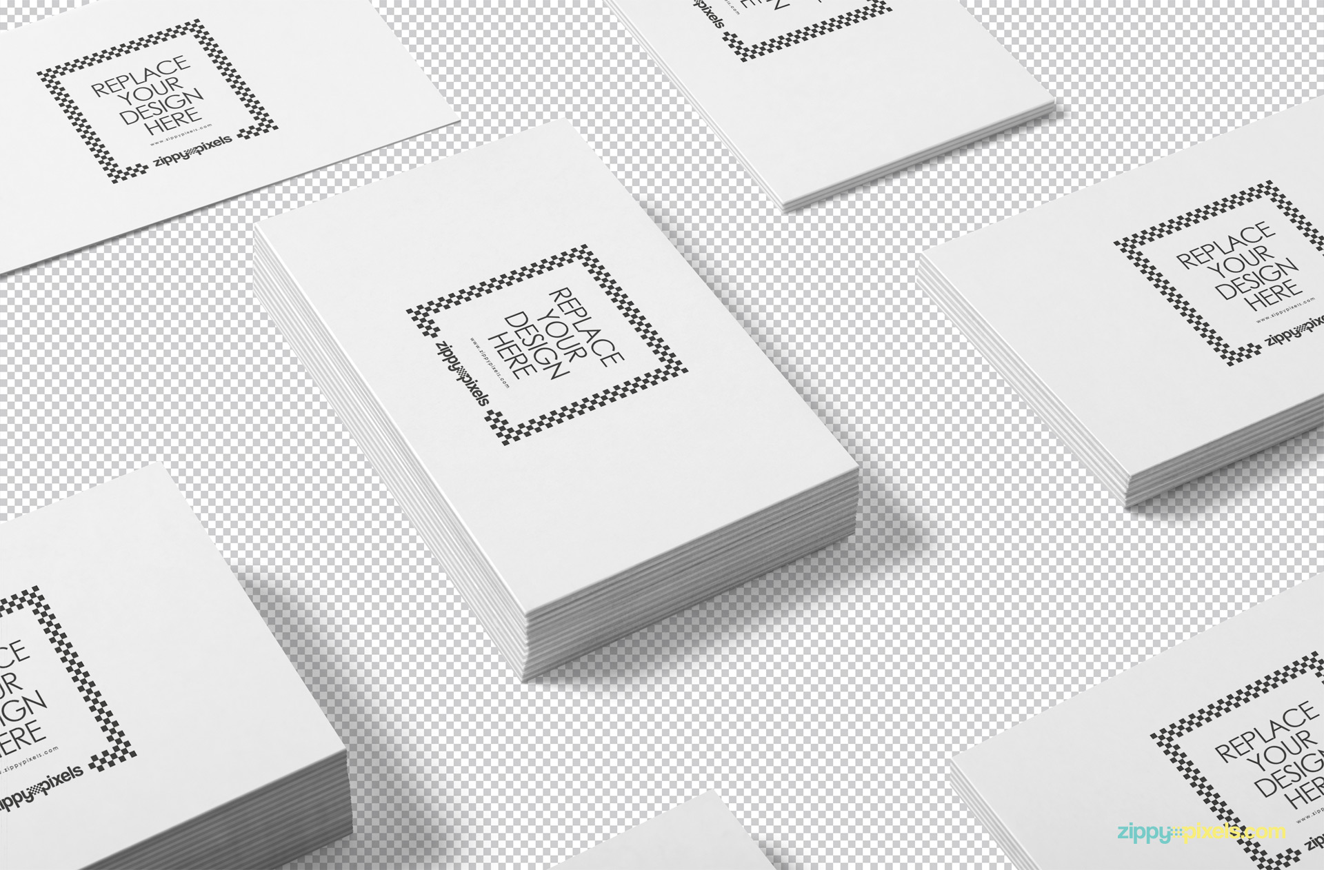 Use Photoshop to replace the design of the business card mockup.