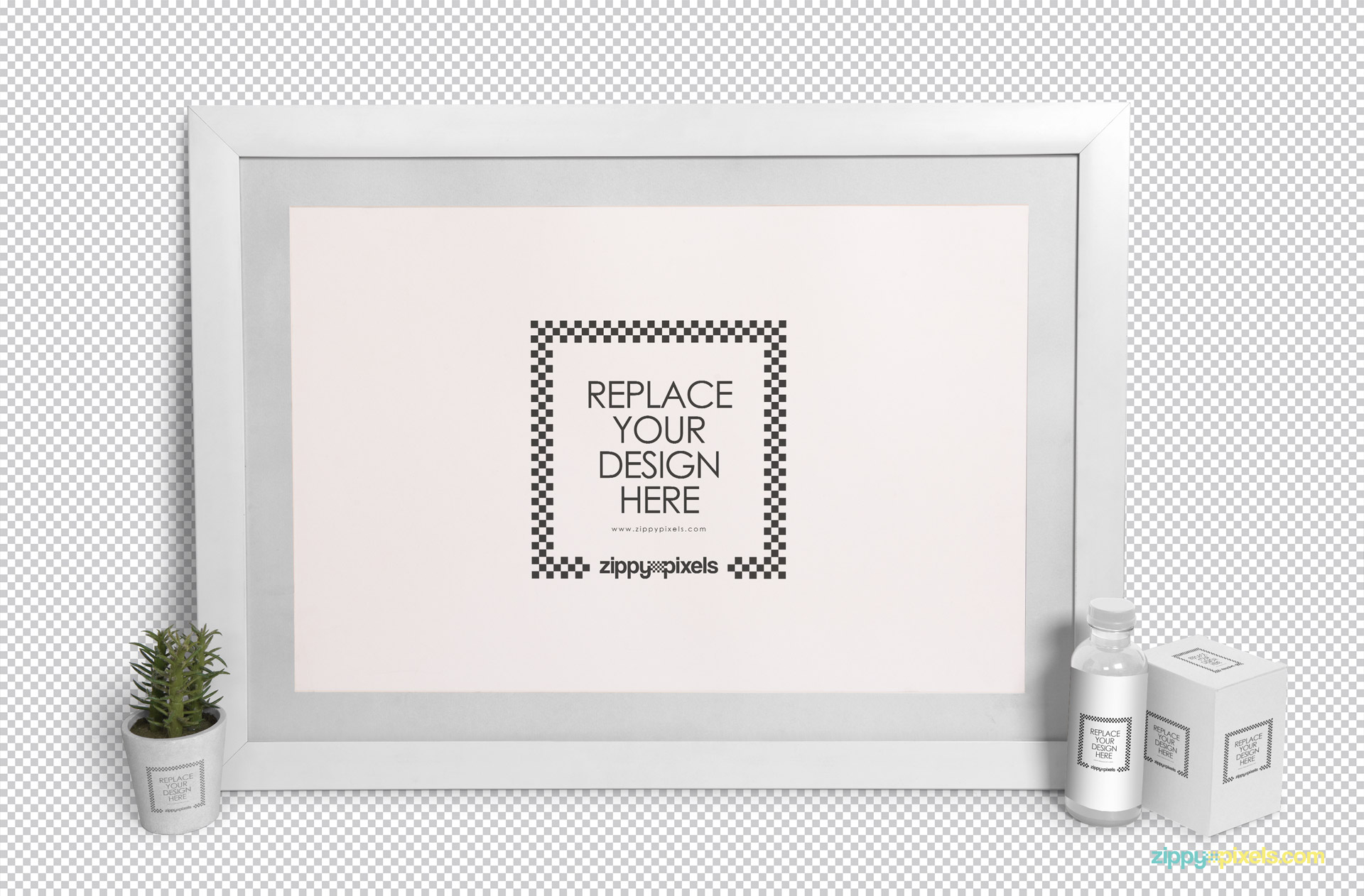 Easy to customize plain frame mockup scene.