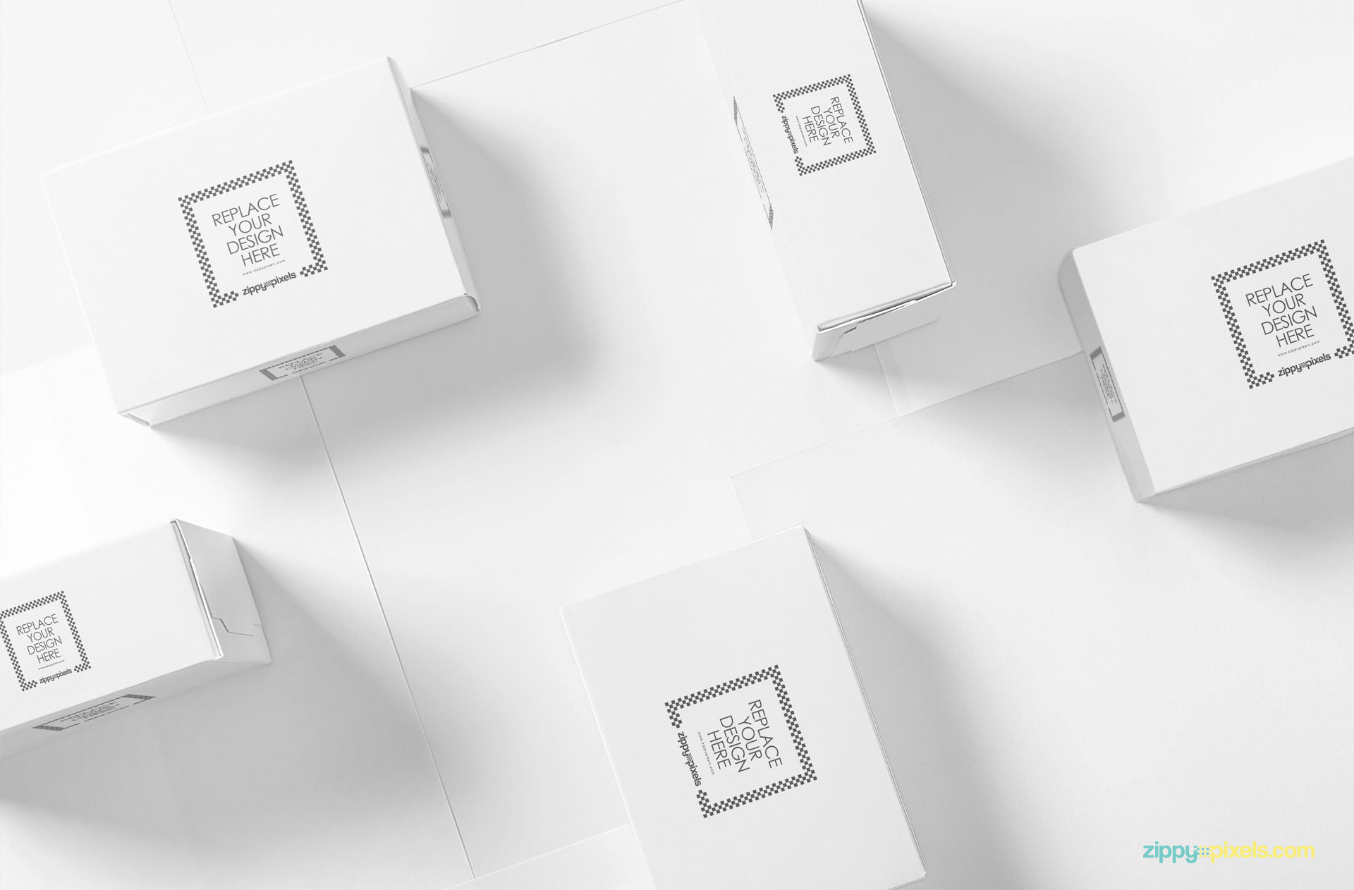 Plain white packaging box mockup.