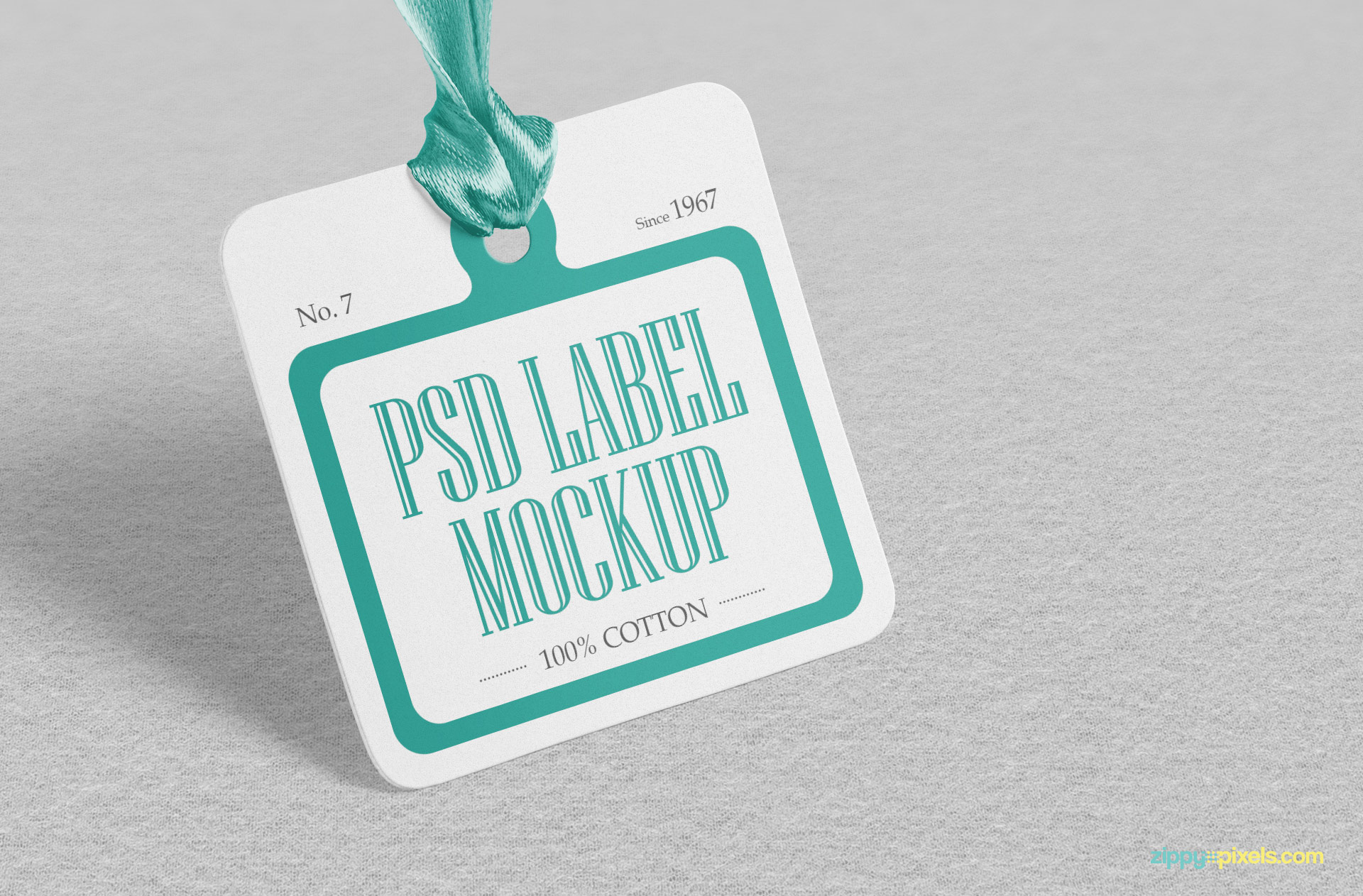 Square shaped PSD label mockup.