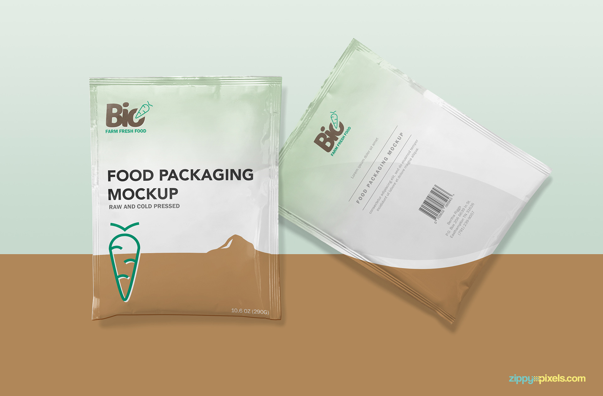 Free foil sachet mockup.