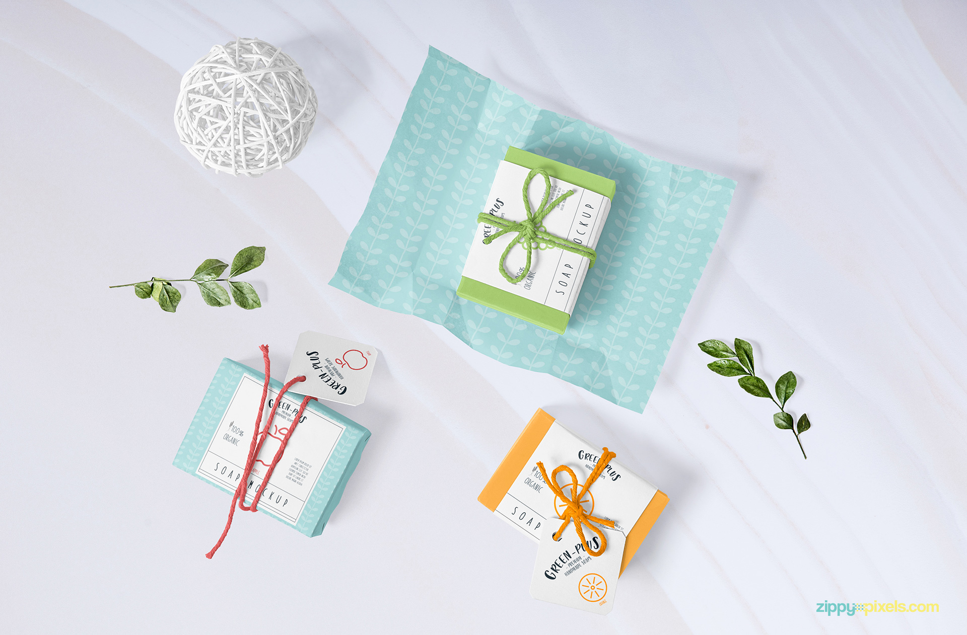 Craft soap mockup free PSD.