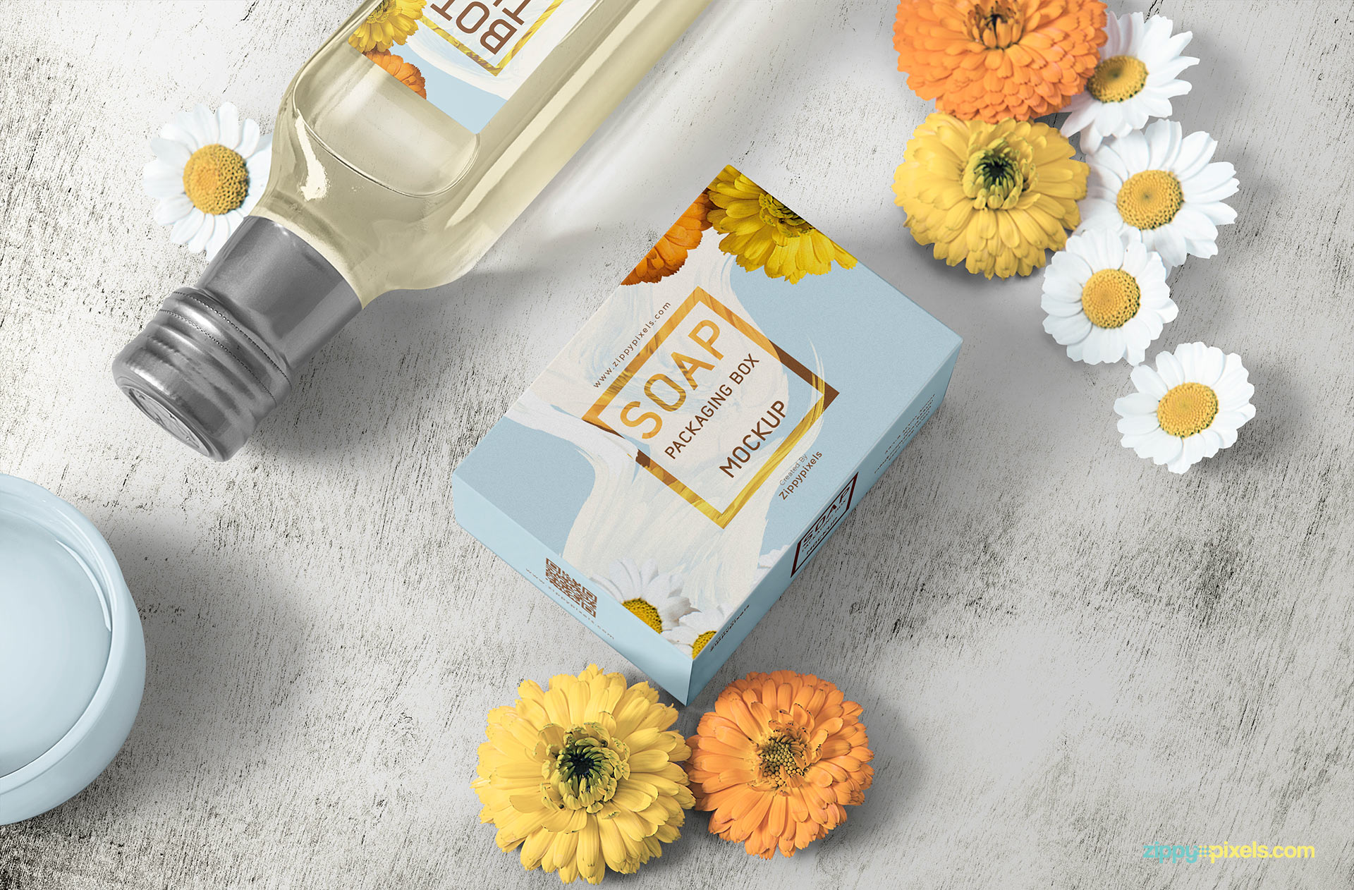 Gorgeous soap packaging box mockup scene.