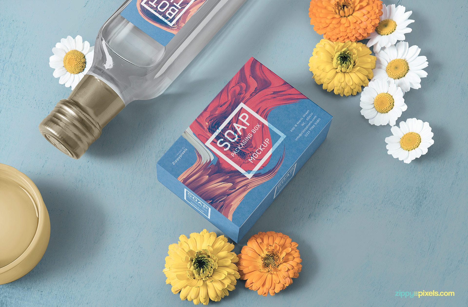 Free soap packaging mockup.