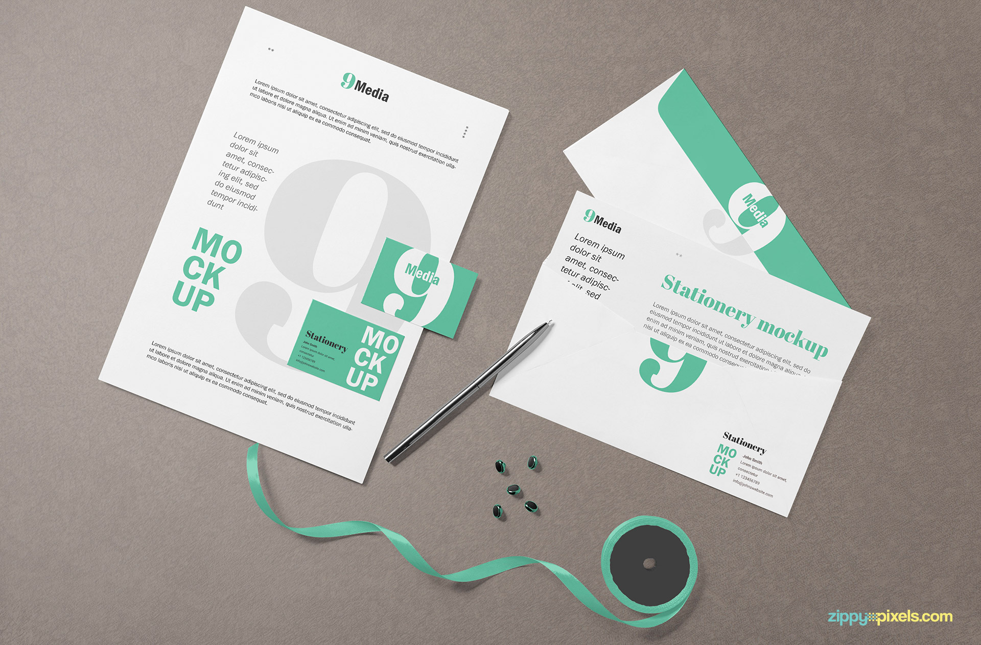 Fully customizable stationery branding designs.