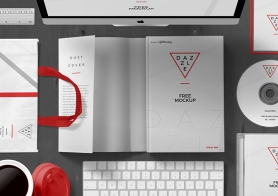 Free Book Cover Mockup Scene