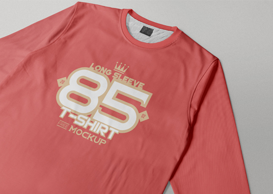 Free Long Sleeve T-shirt Mockup