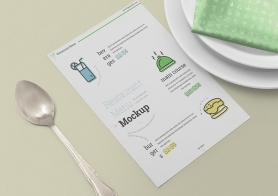 Free Restaurant Menu Card Mockup