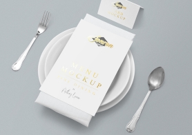 Free Customizable Menu Mockup Scene