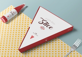 Free Pizza Slice Box Mockup