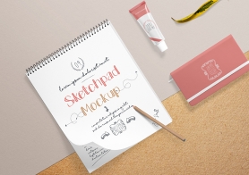 Free Realistic Sketchbook Mockup