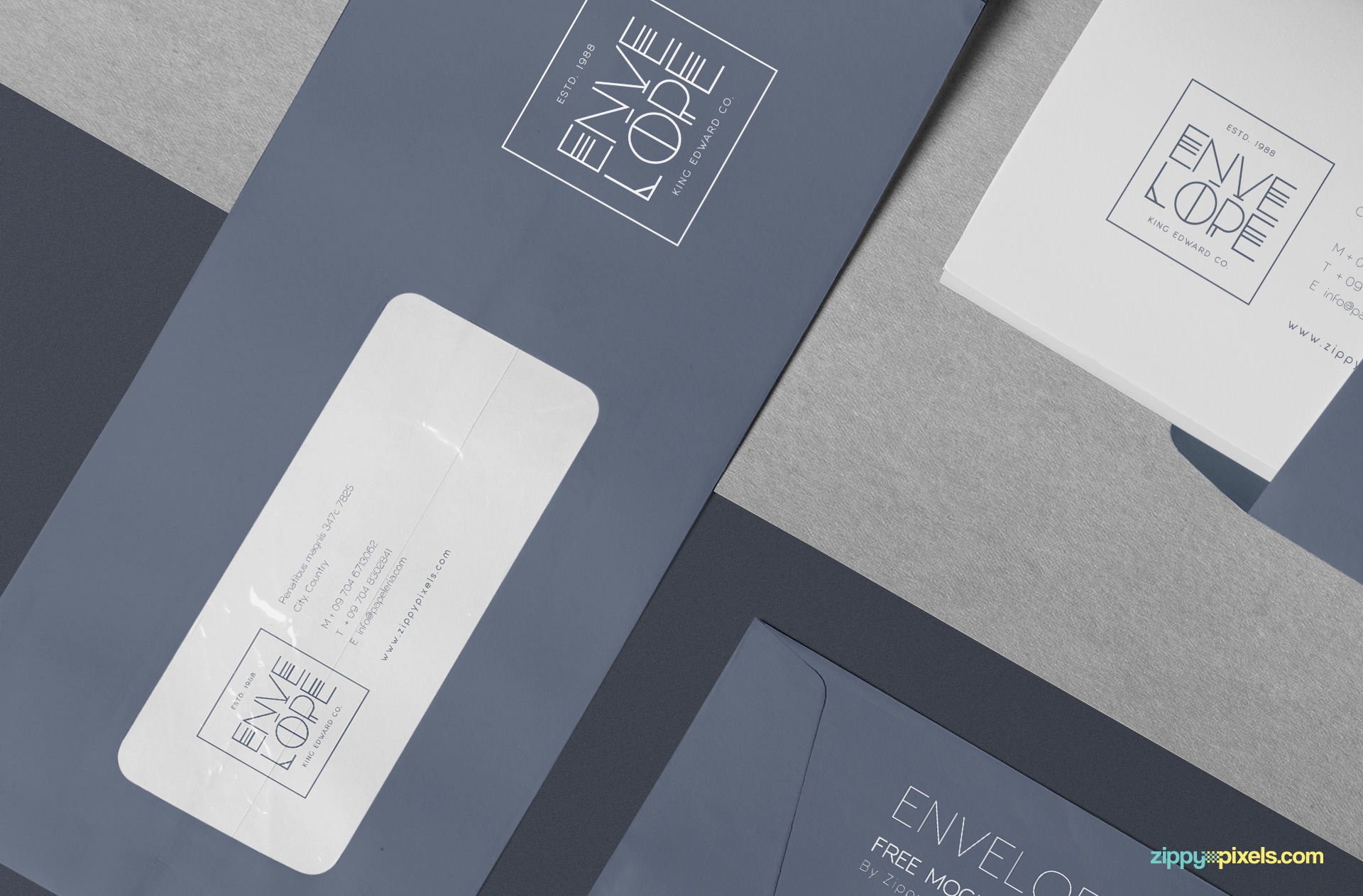 Transparent area of envelope mockup showing letterhead.