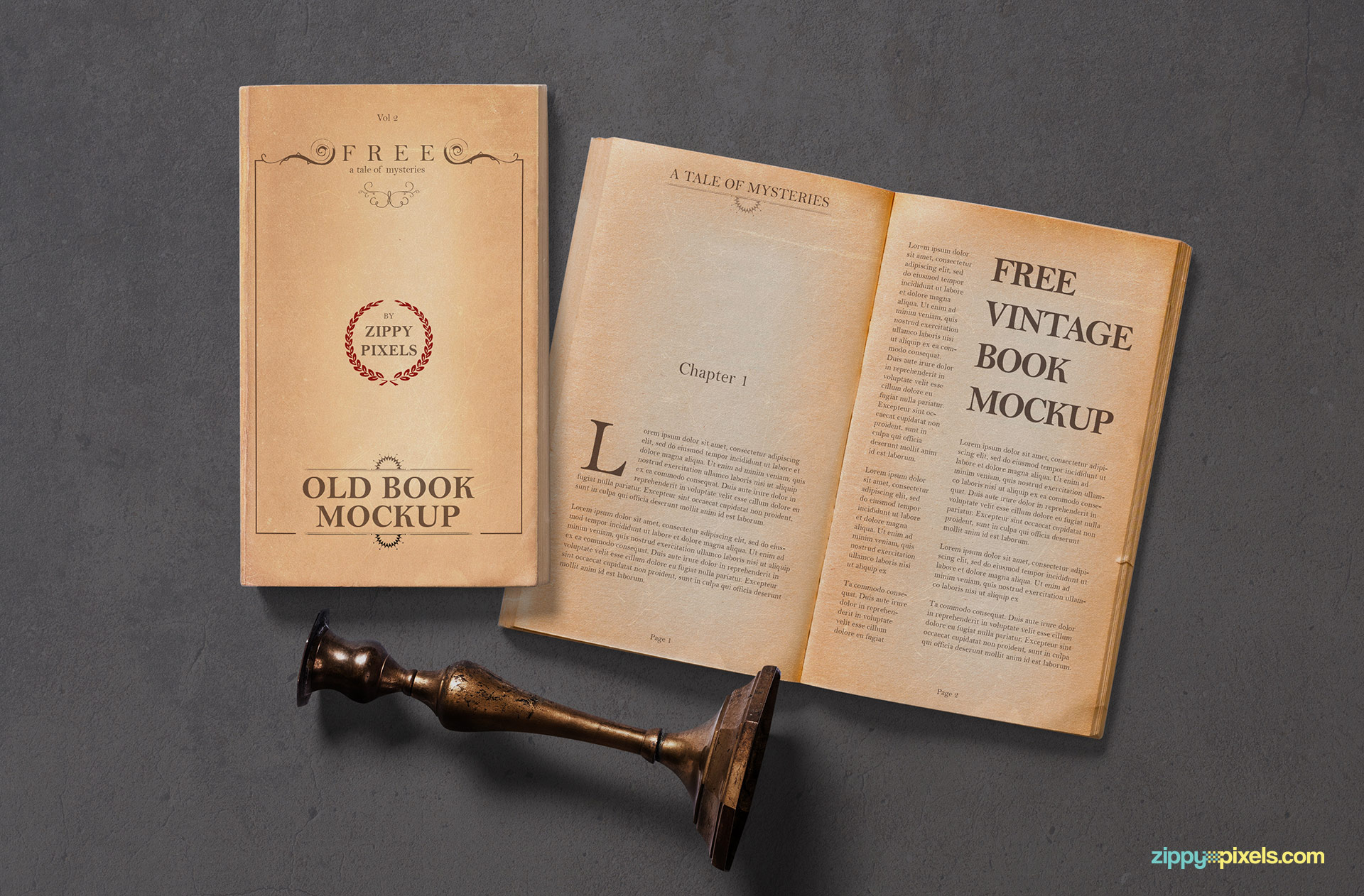 Free vintage book mockup.