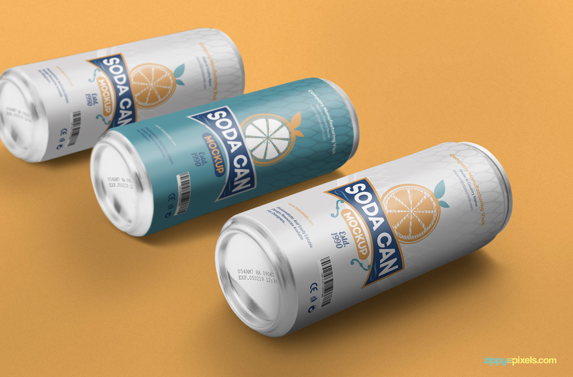 Free can mockup PSD.