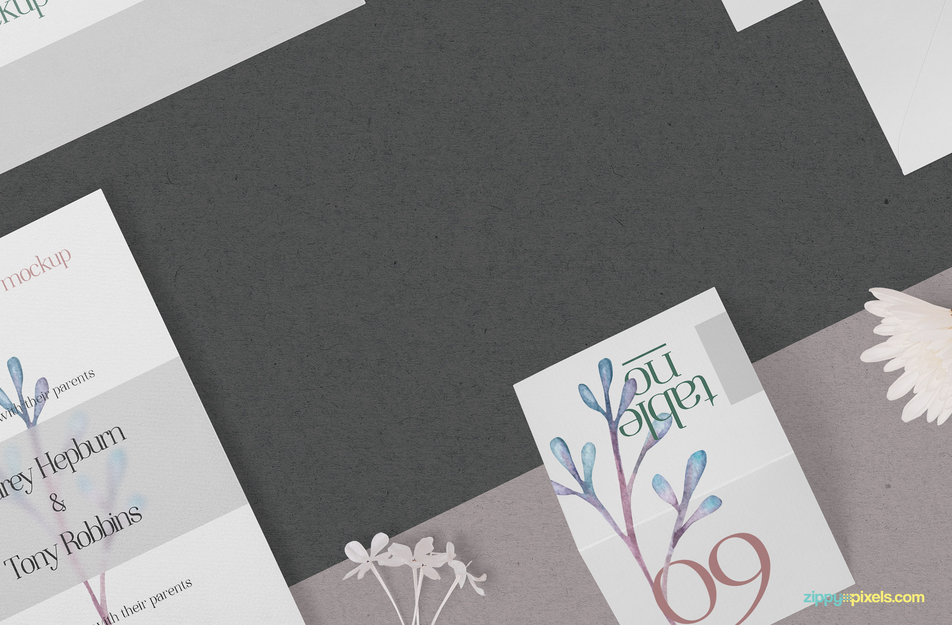 Edit the background of the wedding stationery mockup.